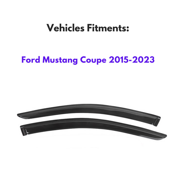 Window Visors for Ford Mustang Coupe 2015-2023, 2-Piece