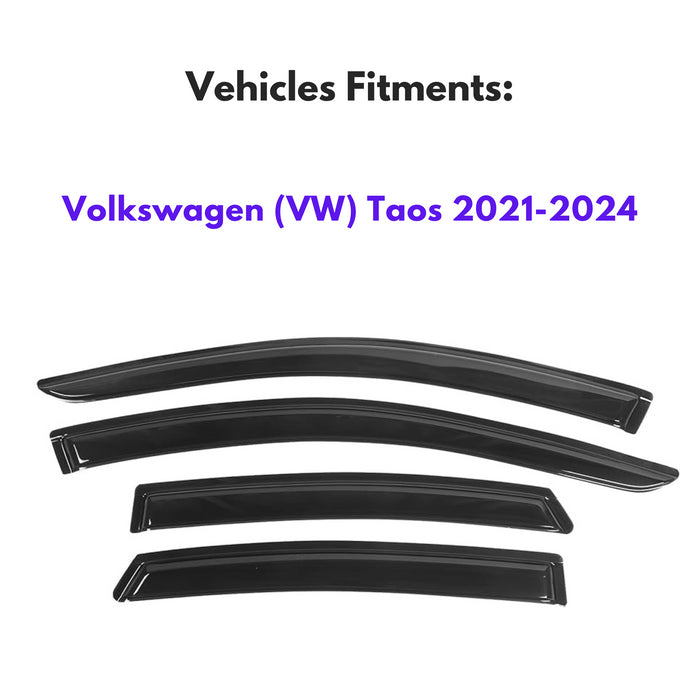 Window Visors for Volkswagen (VW) Taos 2021-2024, 4-Piece