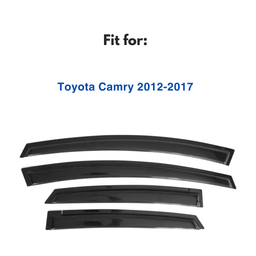 Immortal 814106 Déflecteurs de visière latérale à montage adhésif extérieur, ensemble de 4 pièces pour Toyota Camry 2012-2017