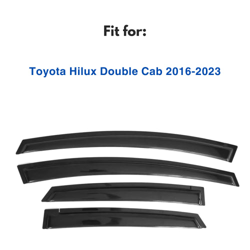 Window Visors for Toyota Hilux Double Cab 2016-2023, 4-Piece