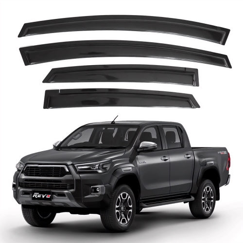 Window Visors for Toyota Hilux Double Cab 2016-2023, 4-Piece