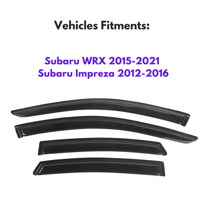 Window Visors for Subaru WRX 2015-2021 & Subaru Impreza 2012-2016, 4-Piece